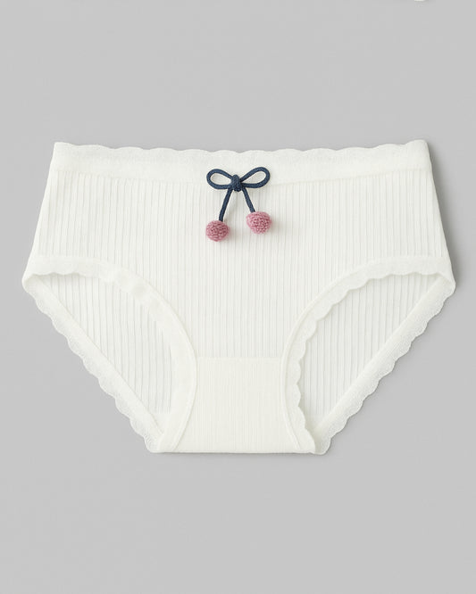 Majtki figi prążkowane z ozdobną kokardką