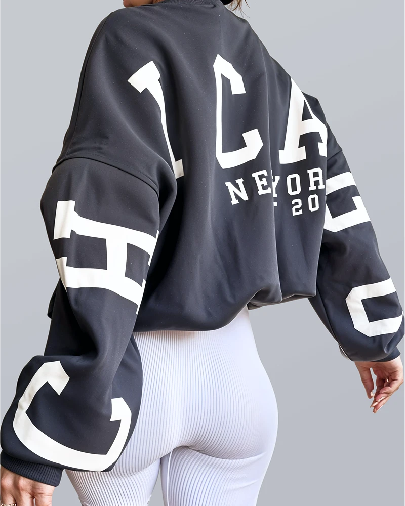 Luźna bluza oversize crewneck
