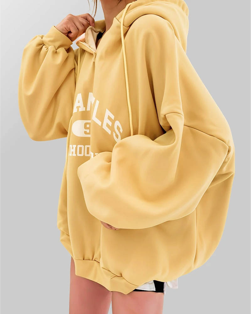 Luźna bluza oversize z napisem Los Angeles