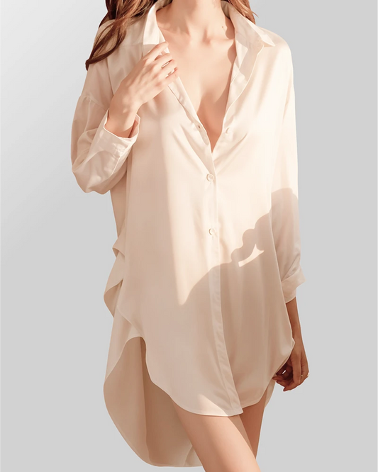 Luźna koszula nocna zapinana na guziki