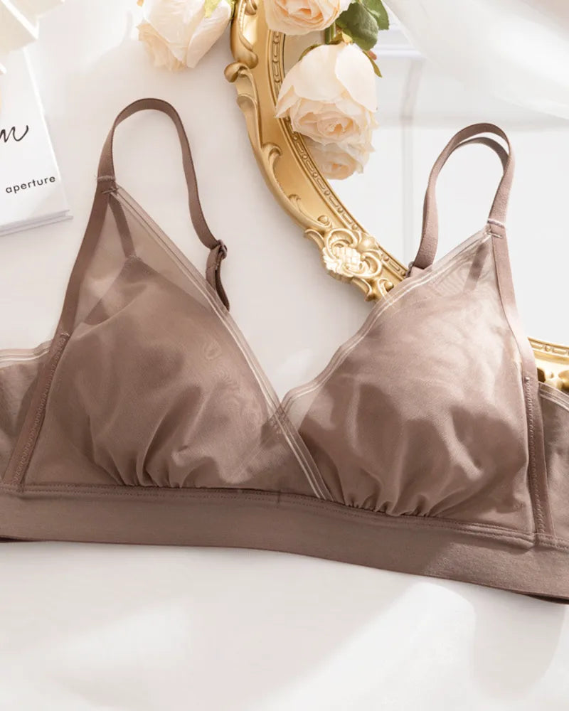 Miękki biustonosz bralette z siateczką