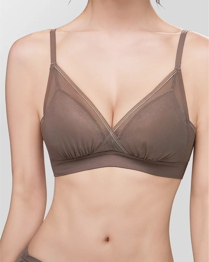 Miękki biustonosz bralette z siateczką