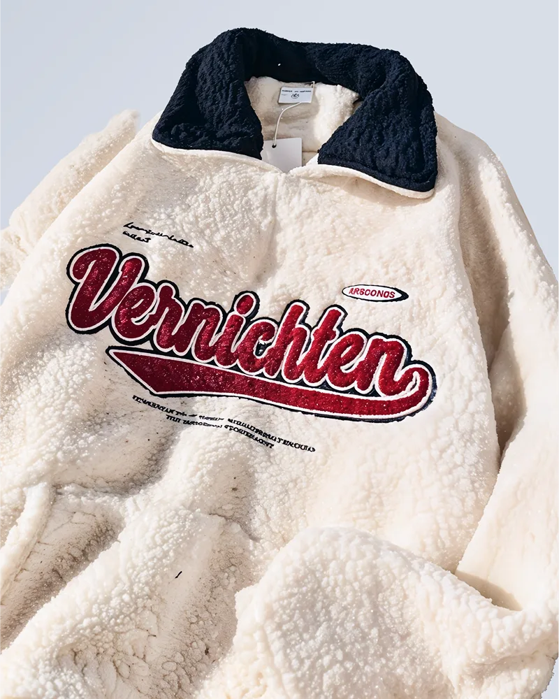 Puchata bluza oversize z wysoką stójką