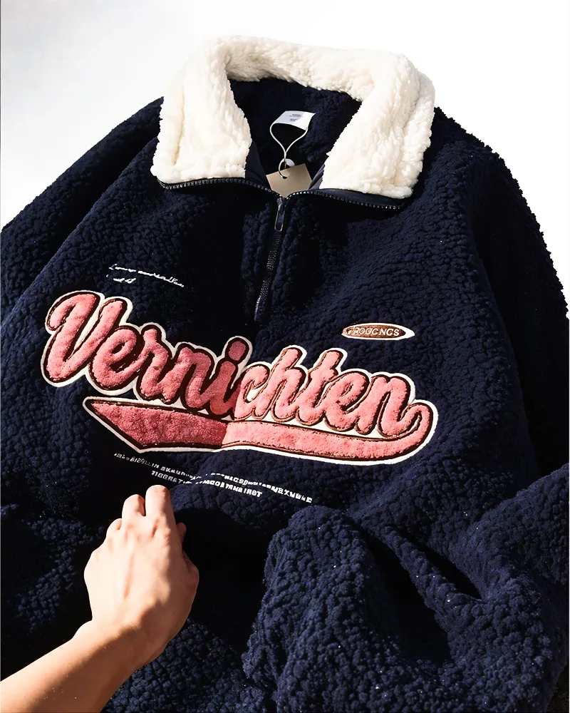 Puchata bluza oversize z wysoką stójką