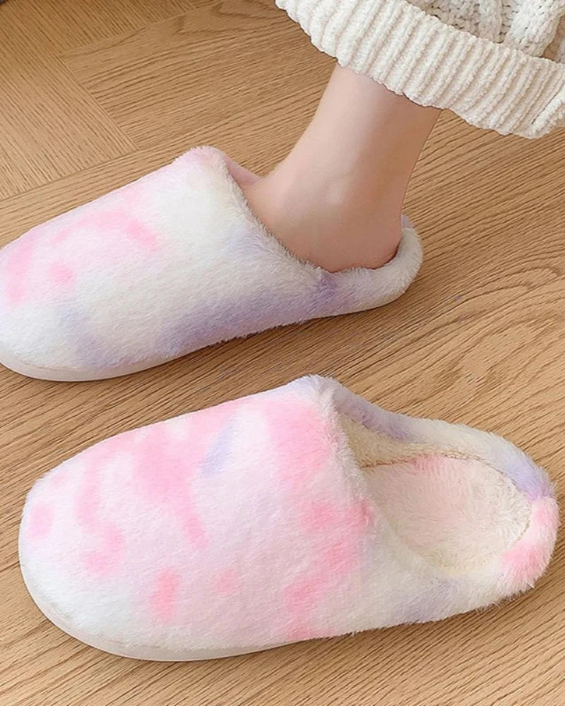 Fioletowy Puchate kapcie Tie Dye