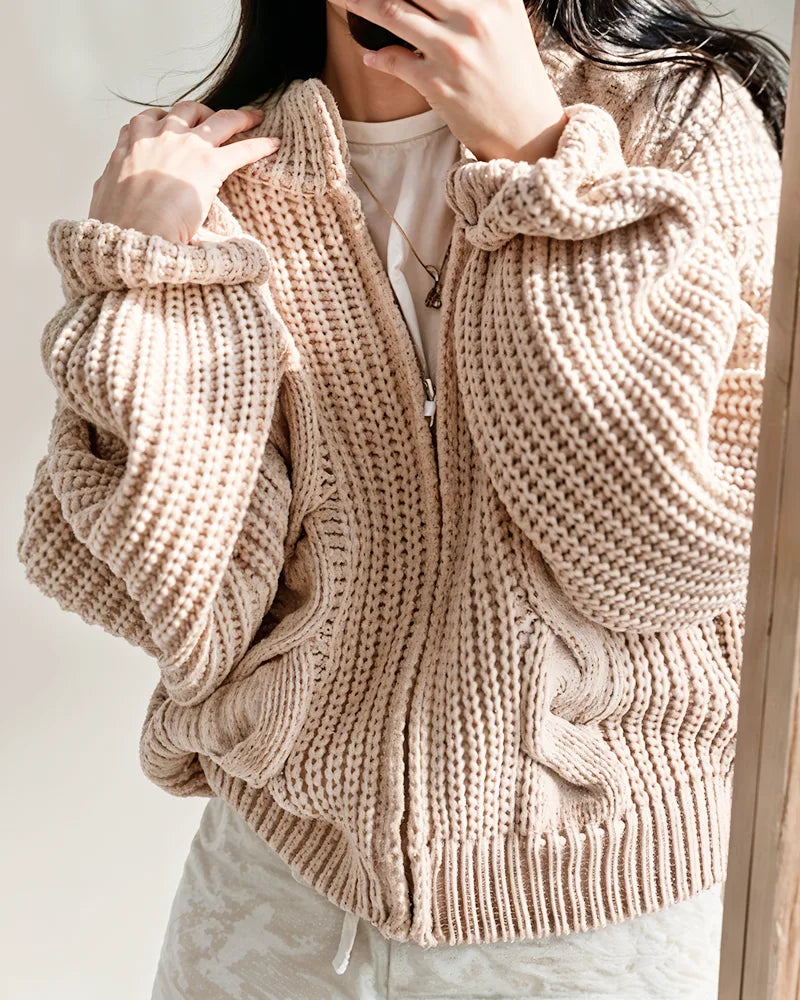 Sweterkowa bluza oversize rozpinana