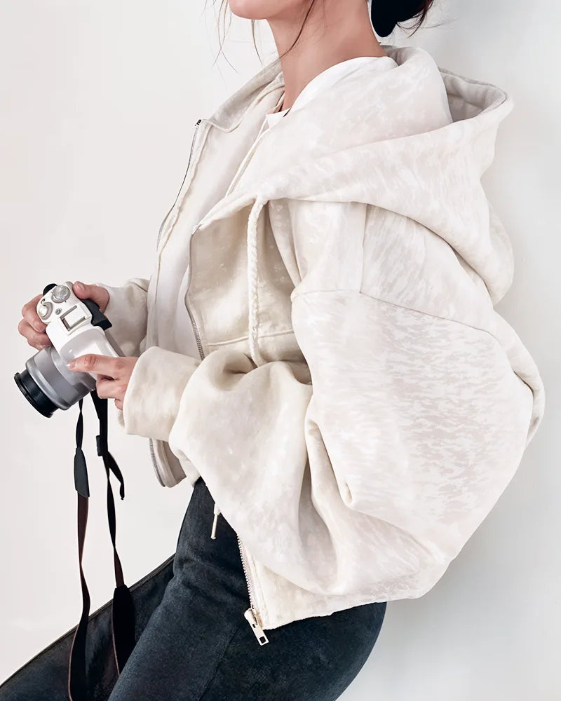 Bluza rozpinana oversize z kapturem