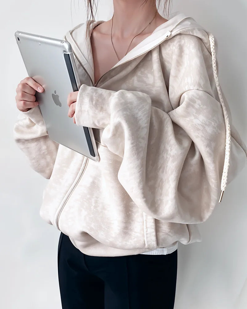 Bluza rozpinana oversize z kapturem