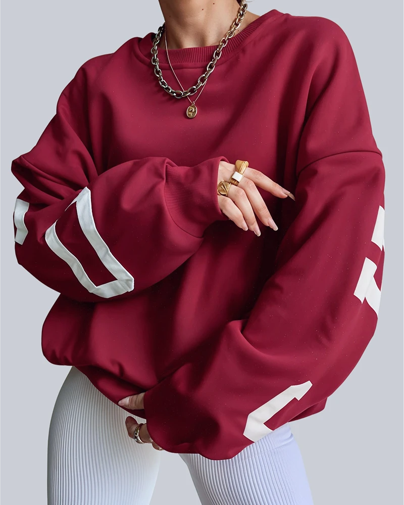Luźna bluza oversize crewneck