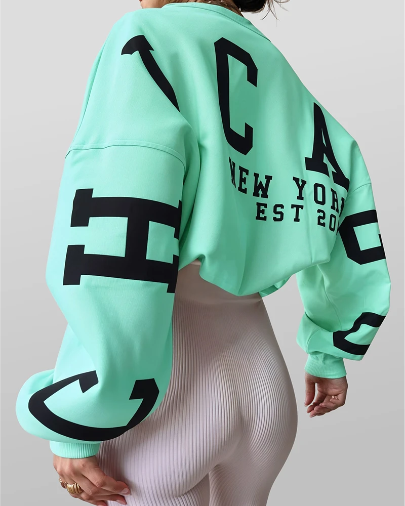 Luźna bluza oversize crewneck