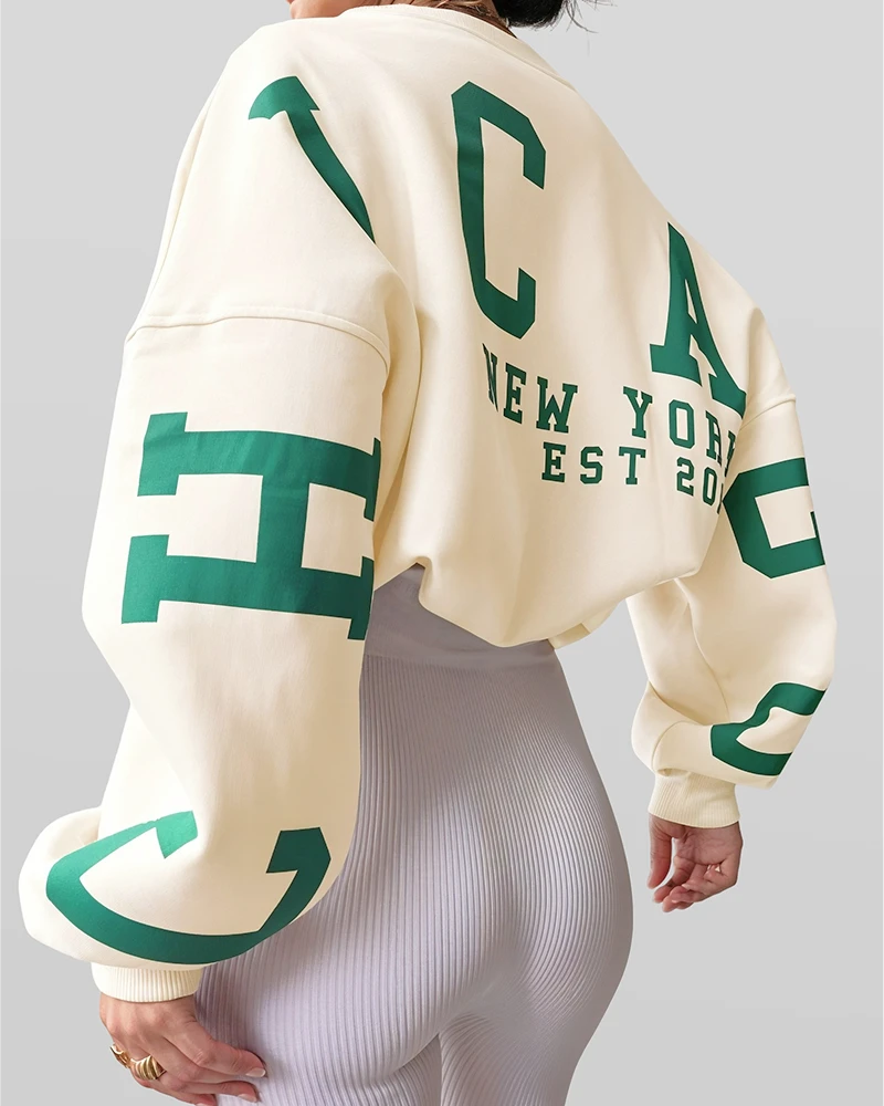 Luźna bluza oversize crewneck