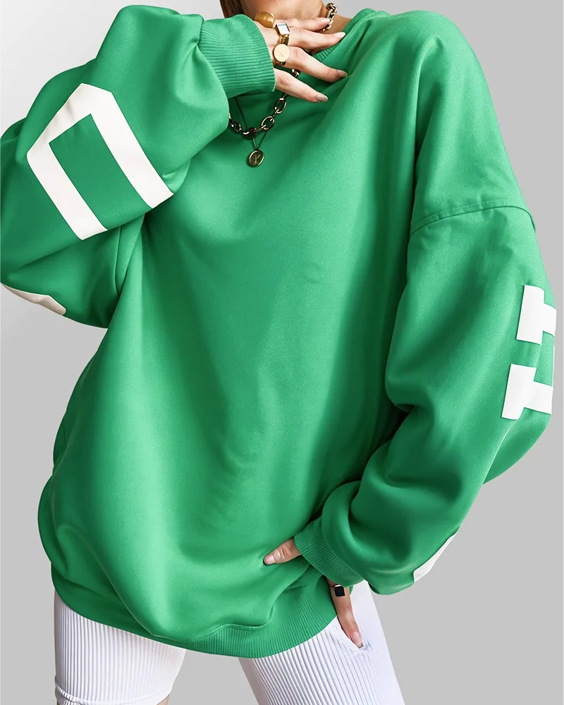 Luźna bluza oversize crewneck