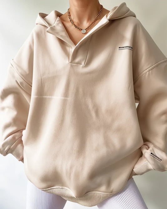 Luźna bluza oversize z kołnierzykiem