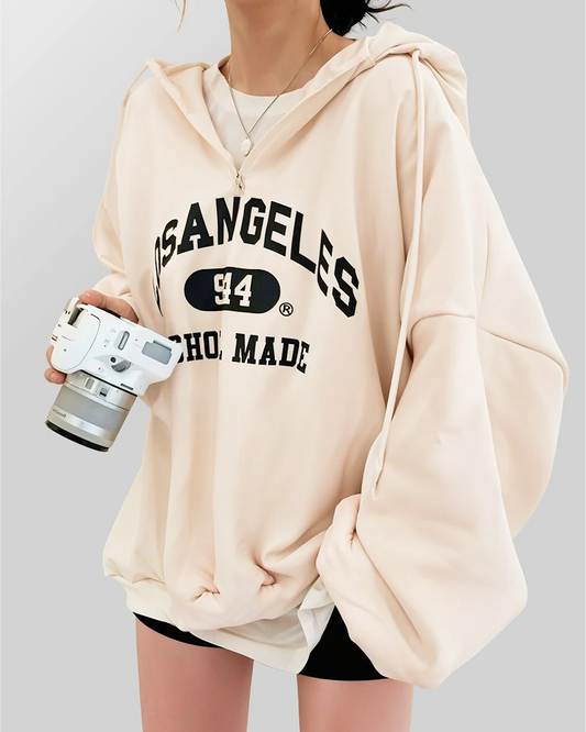 Luźna bluza oversize z napisem Los Angeles