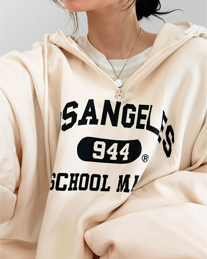 Luźna bluza oversize z napisem Los Angeles