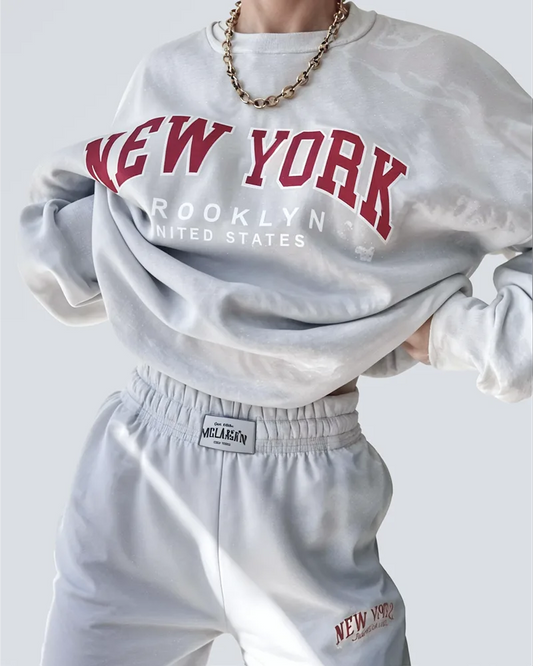Luźna bluza oversize z napisem New York