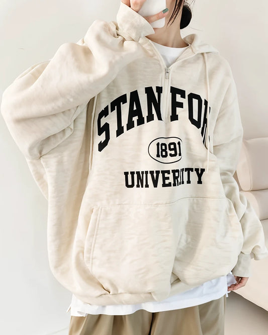 Luźna bluza z kapturem oversize Stanford University