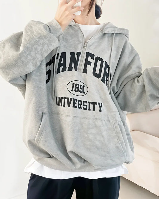 Luźna bluza z kapturem oversize Stanford University