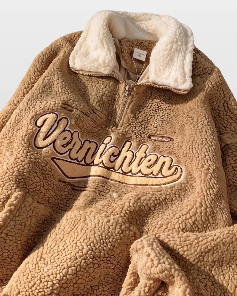 Puchata bluza oversize z wysoką stójką