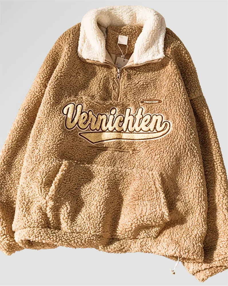 Puchata bluza oversize z wysoką stójką
