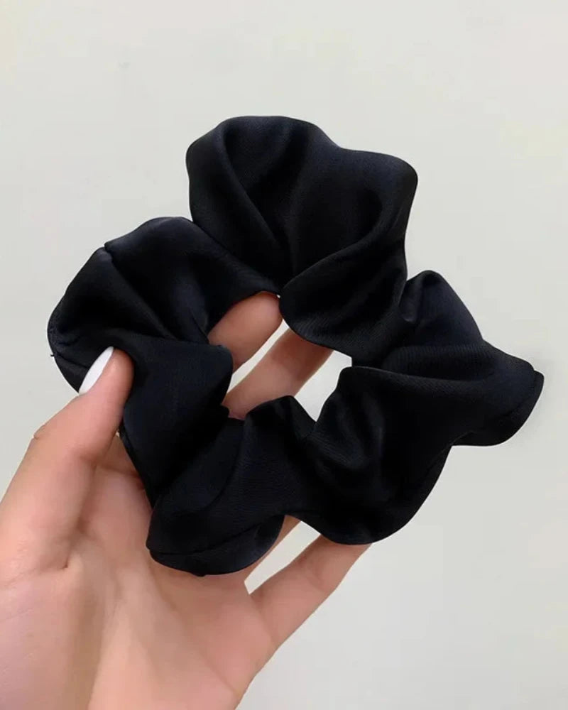 Czarny Satynowa frotka do włosów scrunchie