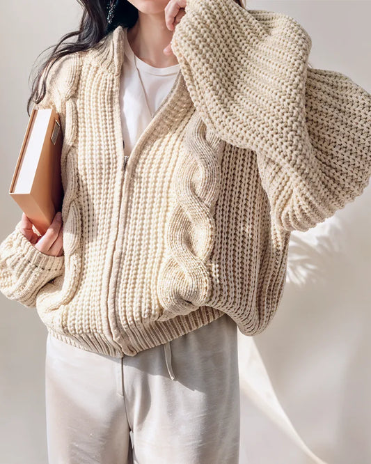 Sweterkowa bluza oversize rozpinana