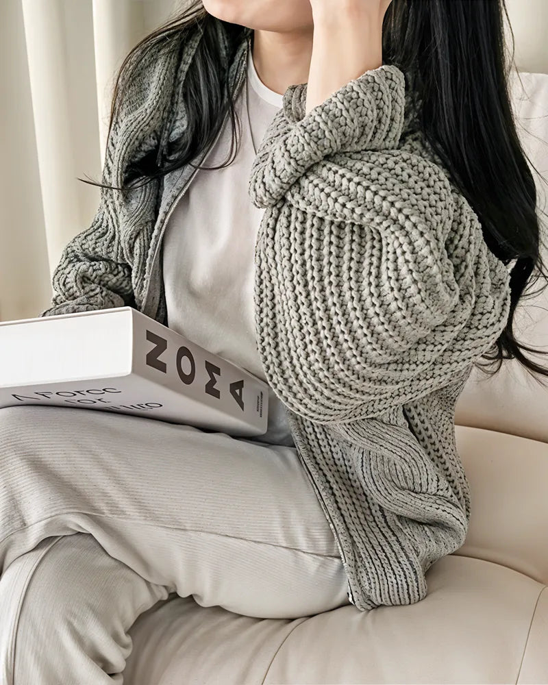 Sweterkowa bluza oversize rozpinana
